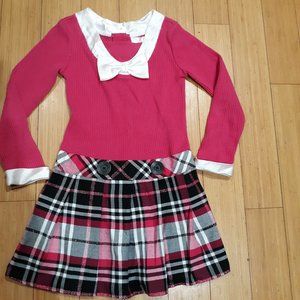 Girls Pink Plaid Dollie & Me Dress Size 7